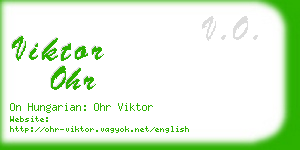 viktor ohr business card